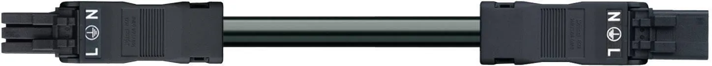 Кабель питания WAGO 891-8993/005-101, 3 pin,  - 1мм², 250В, 16А, розетка, вилка, (1 шт)