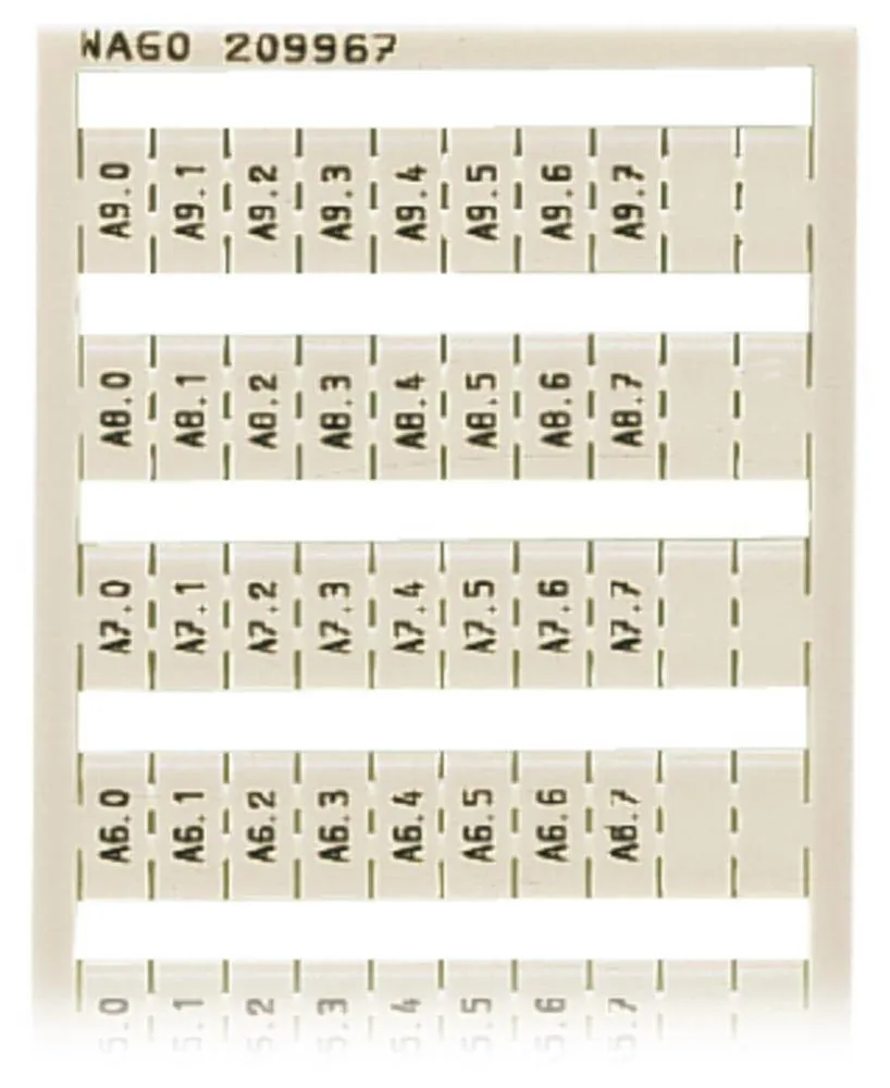 Этикетка WAGO 209-967, Оттиск: A0.0 A0.1 - A9.6, A9.7, (5 шт)