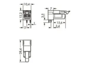 Гнездо WAGO 890-802/011-000, 2 pin, 250В, 16А, (1 шт)