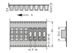 Клемма печатной платы WAGO 2070-541/998-406, 1 pin, 0.2мм²-0.75мм², 320В, 9А, CS: 6.5мм, (1 шт)