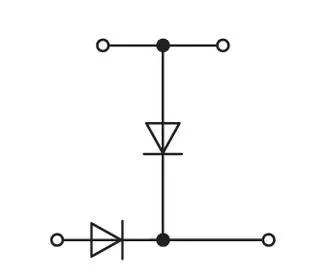 Двухуровневая диодная клемма WAGO 280-941/281-492, 4 pin, 0.08мм² - 2.50мм², 250В, 500мА, конф: L, (50 шт)