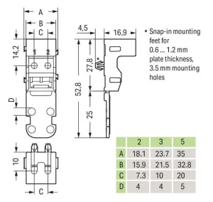 Монтажный адаптер WAGO 221-513/000-004, (1 шт)