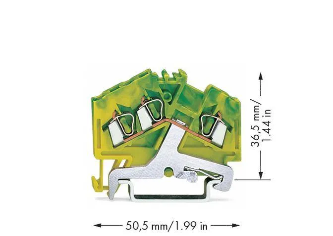 PG клемма WAGO 280-637/999-950, 3 pin, 0.08мм² - 2.50мм², 24А, конф: Terre, (100 шт)