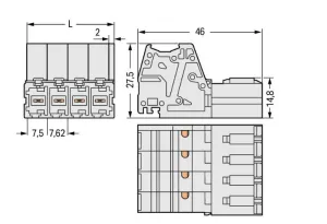 Штекер WAGO 831-3203/000-9034, 3 pin, 0.5мм²-10мм², 1000В, 41А, CS: 7.62мм, (1 шт)