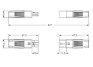 Гнездо WAGO 893-1022, 2 pin, 50В, 3А, (1 шт)