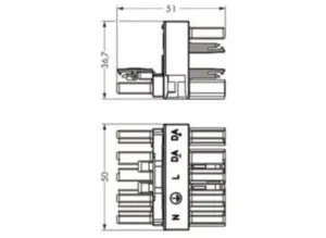 H-распределитель WAGO 770-992, 5 pin, 400В, 25А, (1 шт)