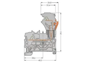 Клемма WAGO 2022-1201/999-953, 1 pin, 0.75мм²-4.0мм², 630В, 20А, (1 шт)