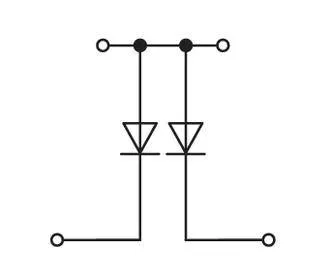 Двухуровневая диодная клемма WAGO 281-635/281-490, 4 pin, 0.08мм² - 4мм², 250В, 500мА, конф: L, (50 шт)