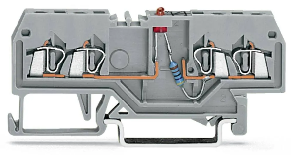 Светодиодная клемма WAGO 279-809/281-434, 4 pin, 0.08мм² - 1.50мм², 24В, 25мА, конф: L, (100 шт)