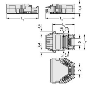 Корпус для компенсатора натяжения WAGO 734-611, (1 шт)
