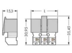 Гнездо WAGO 272-404/272-490, 4 pin, 2.5мм², 400В, 16А, (1 шт)