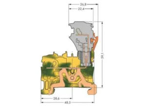 Клемма заземления WAGO 2022-1207/999-953, 1 pin, 0.75мм²-4.0мм², 600В, 20А, (1 шт)