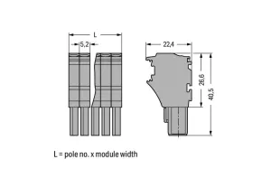 Внутренний разъём WAGO 2022-111, 11 pin, 0.75мм²-4.0мм², 690В, 24А, CS: 5.2мм, (1 шт)