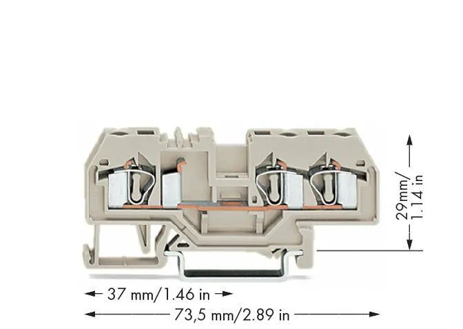 Клемма WAGO 281-993, 3 pin, 0.08мм² - 4мм², 550В, 30А, конф: L, (50 шт)