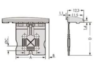 Гнездовой разъем WAGO 2092-3352, 2 pin, 630В, 16А, CS: 7.5мм, (1 шт)