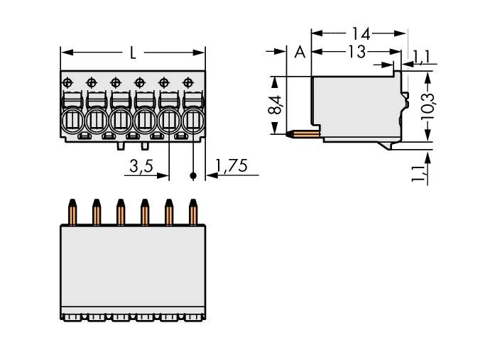Штекерный разъем для печатной платы WAGO 2091-1178, 8 pin, 0.2мм² - 1.5мм², 160В, 10А, CS: 3.50мм, (100 шт)