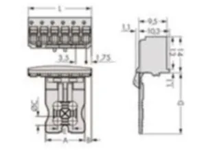 Внутренний разъём WAGO 2091-1106/002-1000, 6 pin, 0.2мм²-1.5мм², 160В, 10А, CS: 3.5мм, (1 шт)