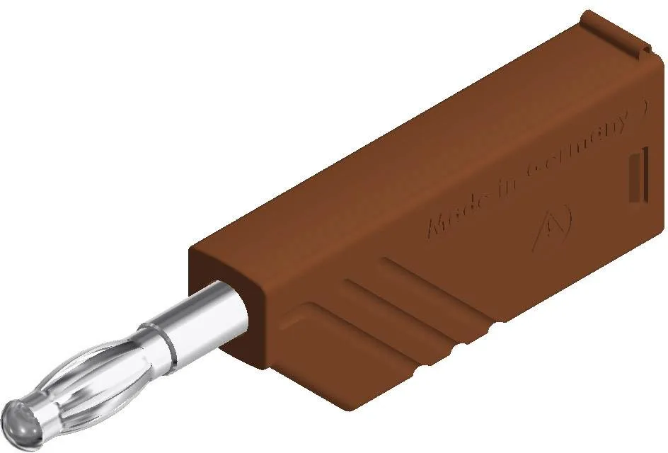 934100105, SKS-HIRSCHMANN LAS N WS - Штекер с ламелями, Ø-контакта: 4 мм, коричневый : 1 шт.