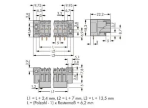 Контактный разъем WAGO 769-669/004-000, 9 pin, 250В, 32А, CS: 5мм, (1 шт)