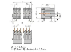 Контактный разъем WAGO 769-638, 8 pin, 250В, 32А, CS: 5мм, (1 шт)