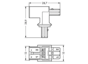 T-распределитель WAGO 893-1656, 2 pin, 50В, 3А, (1 шт)