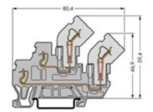 Клеммная колодка WAGO 870-101, 2 pin, 0.08мм²-2.5мм², 500В, 16А, (1 шт)