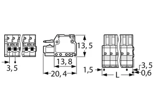 Гнездовой разъем WAGO 2734-108, 8 pin, 160В, 10А, CS: 3.5мм, (1 шт)