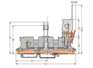Держатель клеммы с размыкателем WAGO 769-213, 1 pin, 0.08мм²-4.0мм², 250В, 16А, (1 шт)