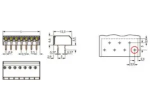 Клемма печатной платы WAGO 744-303/000-012, 3 pin, 0.5мм²-1.5мм², 320В, 2А, CS: 3.5мм, (1 шт)