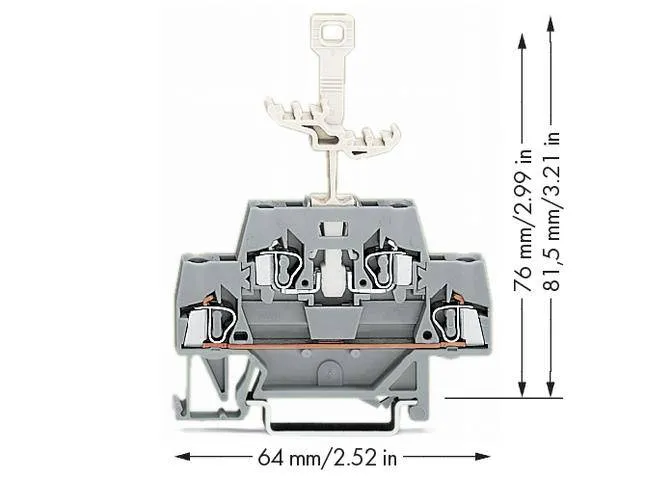 Двухуровневая клемма WAGO 280-521, 4 pin, 0.08мм² - 2.50мм², 400В, 10А, конф: L, (50 шт)