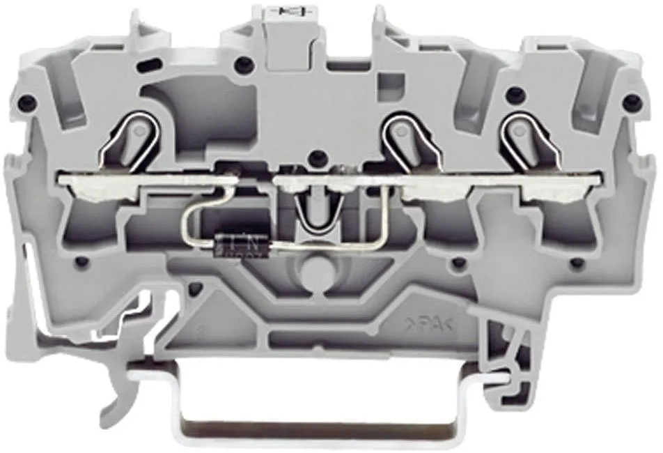 Диодная клемма WAGO 2001-1311/1000-410, 3 pin, 0.25мм² - 2.50мм², 250В, 500мА, конф: L, (1 шт)