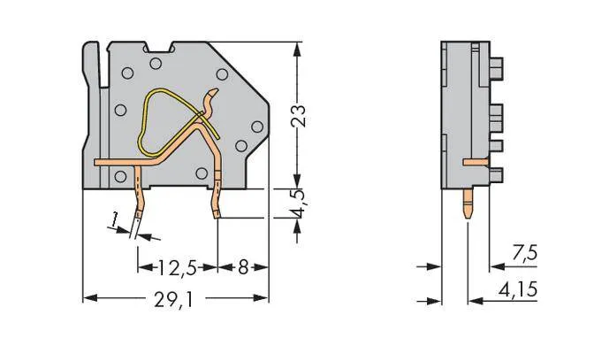 Быстроразъемная клемма WAGO 745-833, 1 pin, 0.20мм² - 6.00мм², 630В, CS: 7.50мм, (100 шт)