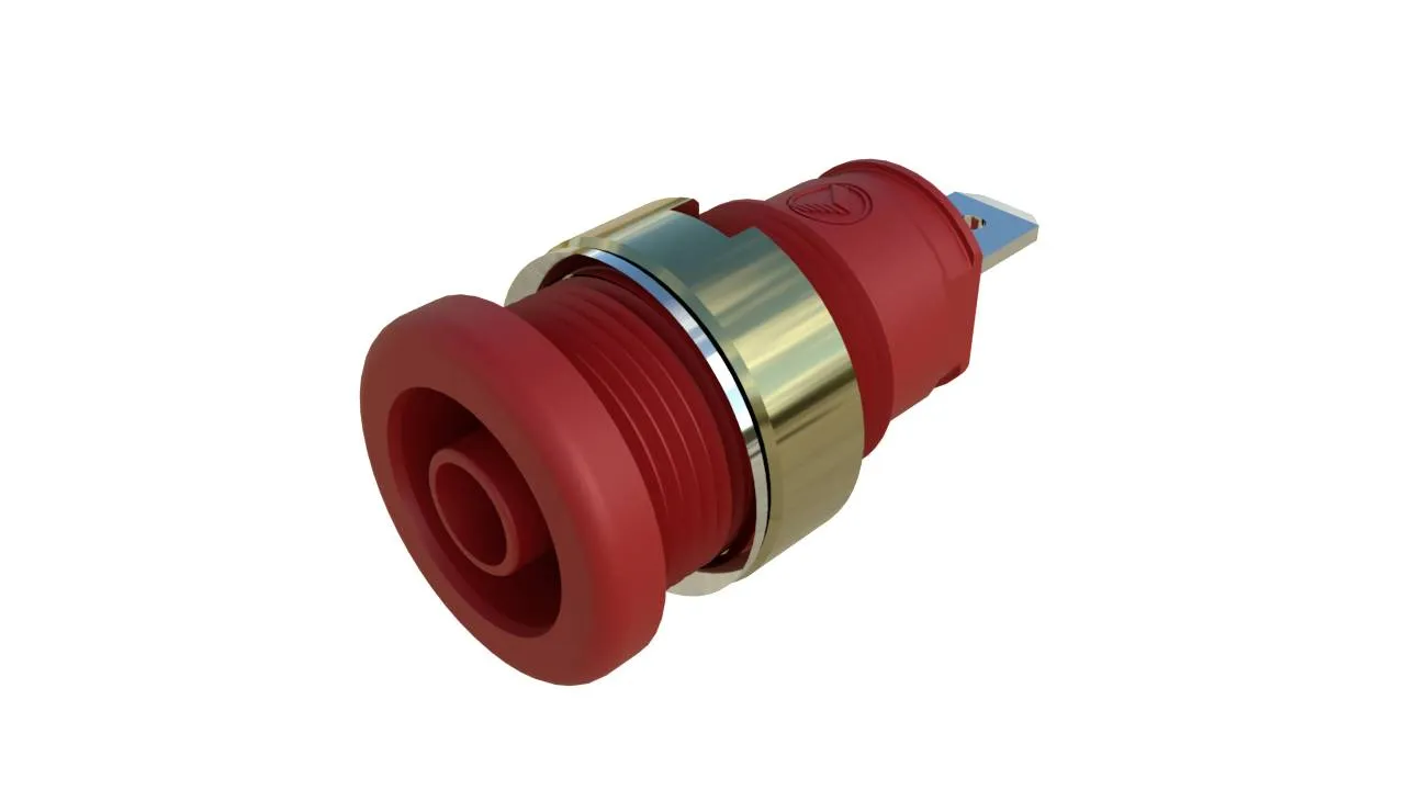 Безопасное гнездо SKS Hirschmann 935980848, SEB 2610 F4,8 Ni, Ø 4мм, 1000В, 32А, красный, (1 шт)