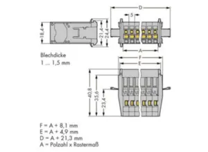 Штекер WAGO 769-615/005-000, 15 pin, 0.08мм²-4.0мм², 500В, 32А, CS: 5мм, (1 шт)