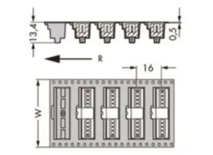 Контактный разъем WAGO 733-342/105-604/997-446, 12 pin, 160В, 6А, CS: 2.5мм, (1 шт)