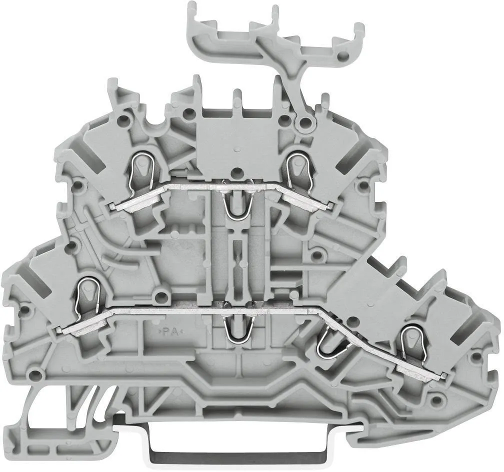 Двухуровневая клемма WAGO 2000-2231, 4 pin, 0.14мм² - 1.50мм², 500В, 13.5А, конф: L;L, (1 шт)
