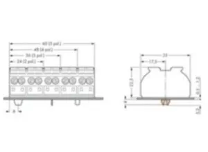 Клеммная колодка WAGO 862-8515, 5 pin, 0.5мм²-4.0мм², 500В, 32А, CS: 12мм, (1 шт)