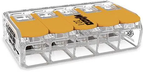 Клеммник WAGO 221-615, 5 pin, 0.50мм² - 6мм², 450В, 41А, (1 шт)
