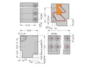 Клемма печатной платы WAGO 252-156, 6 pin, 0.14мм²-0.5мм², 320В, 2А, CS: 3.5мм, (1 шт)