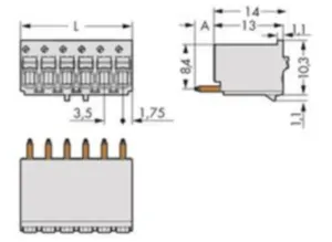Гнездовой разъем WAGO 2091-1158, 8 pin, 160В, 10А, CS: 3.5мм, (1 шт)