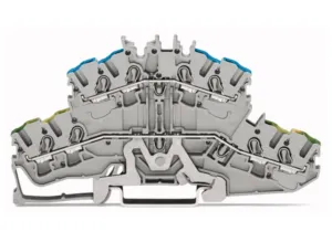 Двухуровневый клеммный блок WAGO 2002-2417, 2 pin, 0.25мм²-4.0мм², 800В, 24А, (1 шт)