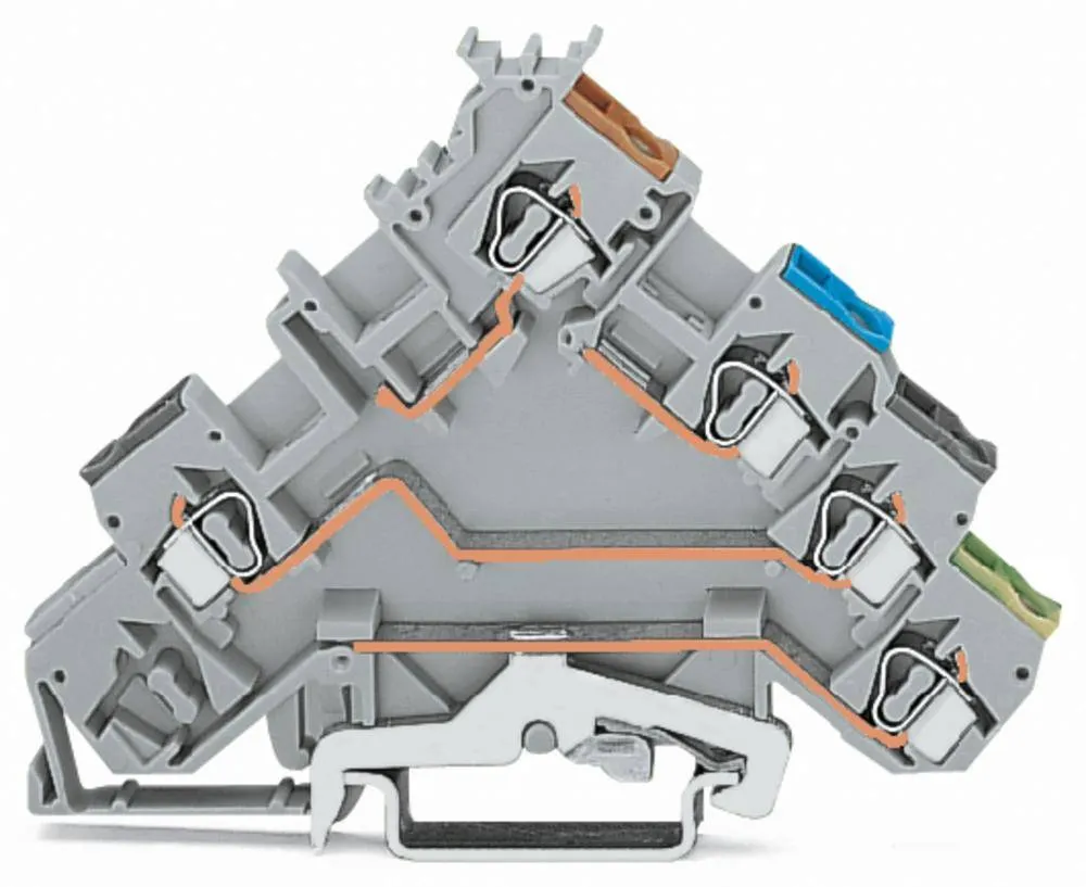 Клемма бесконтактного переключателя WAGO 280-570, 5 pin, 0.08мм² - 2.50мм², 400В, 20А, конф: L, (50 шт)