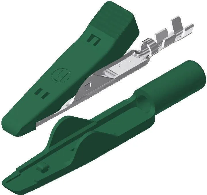 Зажим типа "крокодил" SKS Hirschmann MA 1, обжимной, зеленый, 4 мм, длина: 41.5 мм : 1 шт.