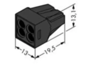 Соединительная клемма WAGO 773-514, 1 pin, 0.75мм²-2.5мм², 24А, (1 шт)