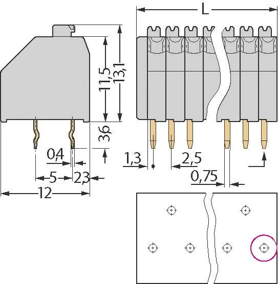 Быстроразъемная клемма WAGO 250-402, 2 pin, 0.14мм² - 0.50мм², 160В, 2А, CS: 2.50мм, (1 шт)