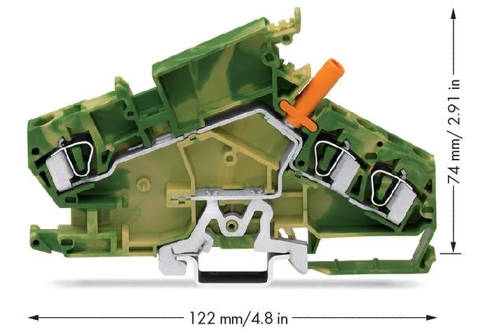 PG клемма WAGO 282-868, 3 pin, 0.20мм² - 6мм², конф: Terre, (20 шт)