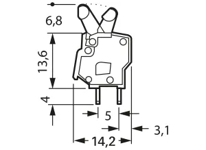 Модульный клеммный блок печатной платы WAGO 257-744, 1 pin, 0.08мм²-2.5мм², 320В, 24А, CS: 5мм, (1 шт)