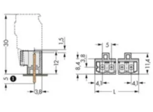 Контактный разъем WAGO 721-135/001-000, 5 pin, 320В, 12А, CS: 5мм, (1 шт)