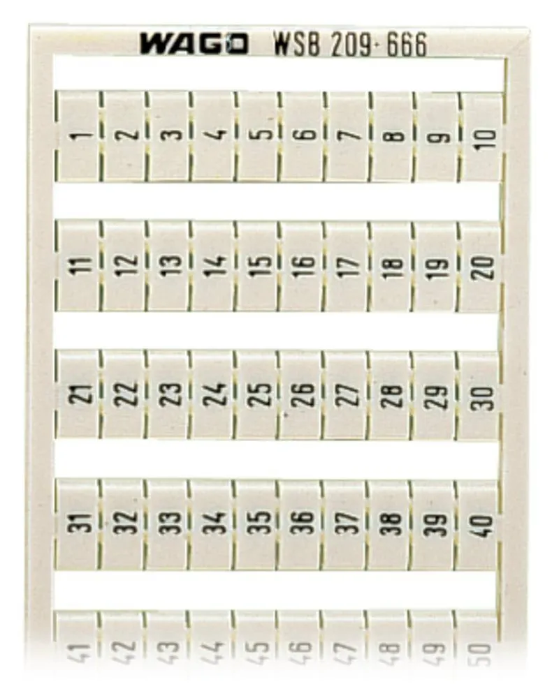 Этикетка WAGO 209-666, Оттиск: 1 - 50, (5 шт)