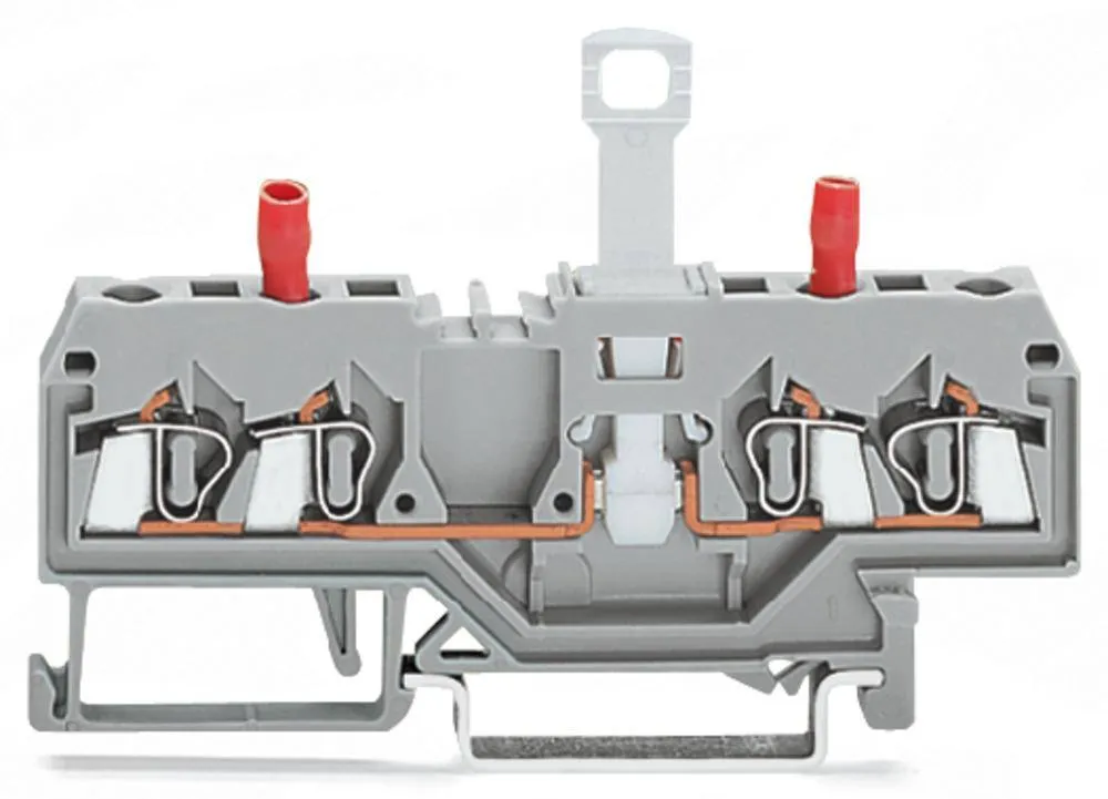 N клемма с разделителем и тестовым разъемом WAGO 280-829, 2 pin, 0.08мм² - 2.50мм², 400В, 10А, конф: L, (50 шт)